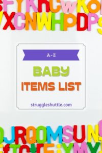 Baby Items List A-Z - Struggle Shuttle