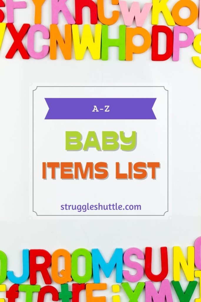 baby items list a-z