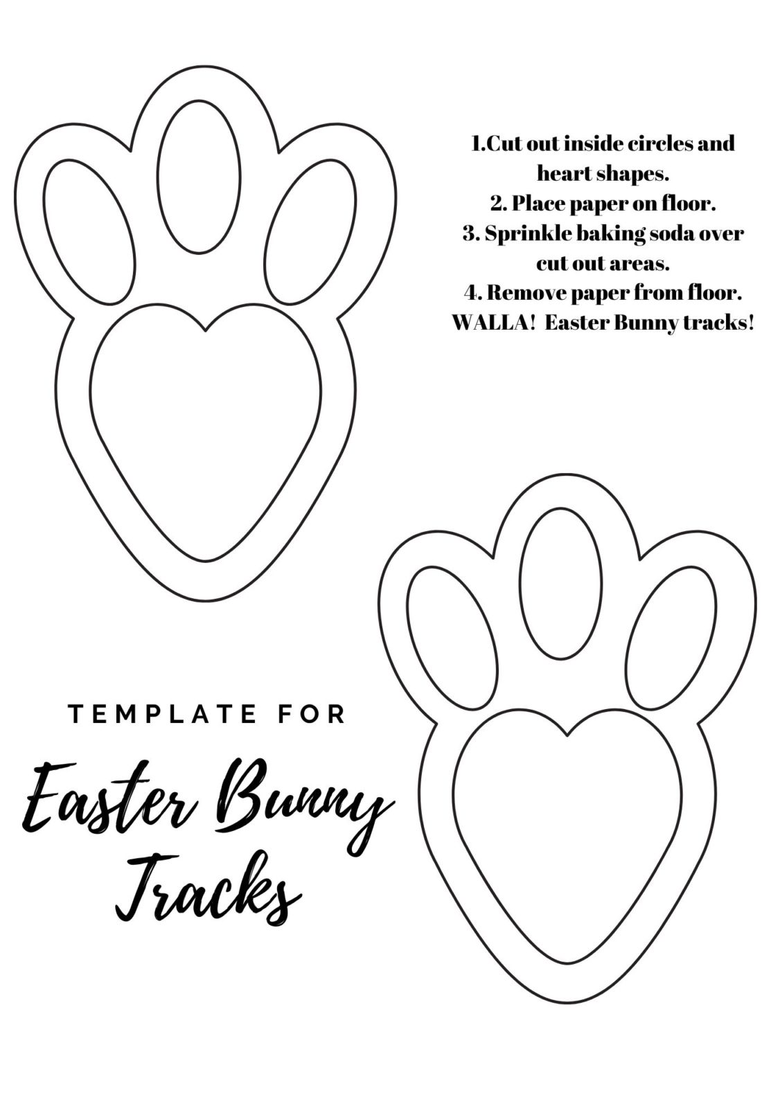 Bunny Footprint Template Easter Fun For Kids Struggle Shuttle